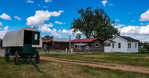 Chuckwagon and museum buildings