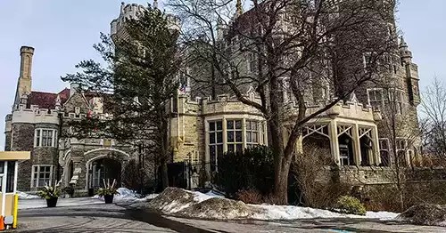 Casa Loma exterior in the winter