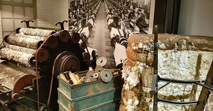 Cotton and machines to turn cotton into cloth