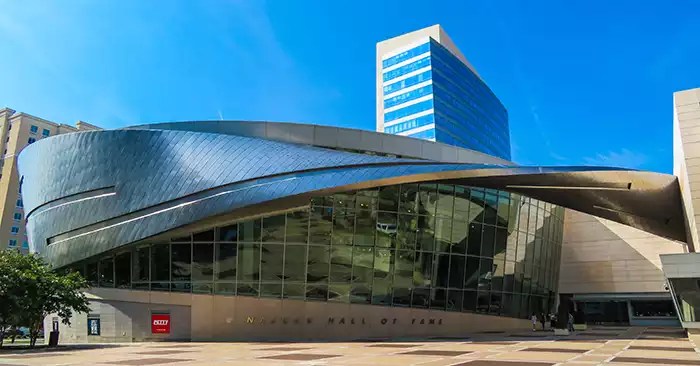 Outside of the NASCAR Hall of Fame. 