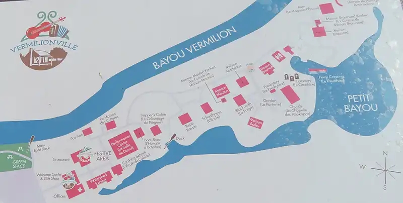 Map of Vermilionville Living History Museum