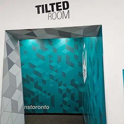 Tilted room in the Museum of Illusions. 