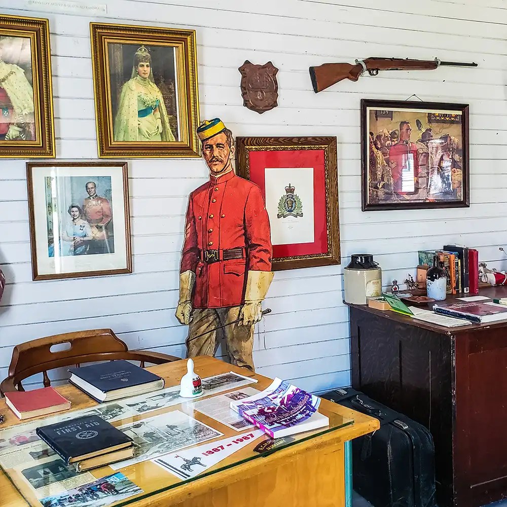 Interior of the R.N.W.M.P. building at Heritage Village
