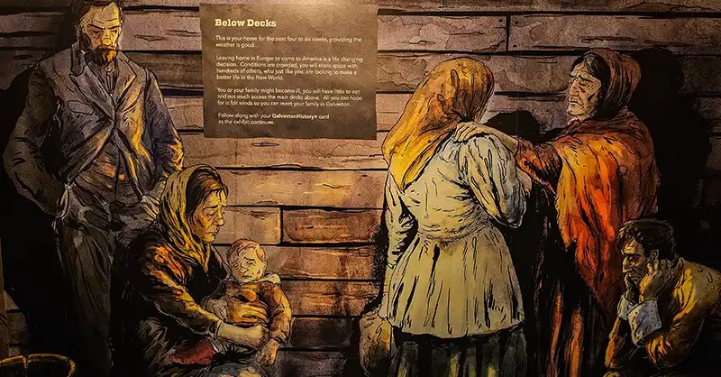 Artwork of people living in the lower part of the ship