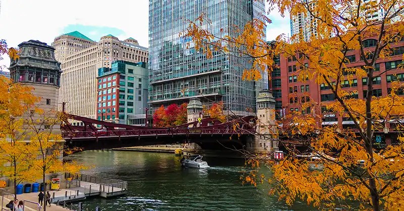 LaSalle Street Bridge on the Chicago Riverwalk