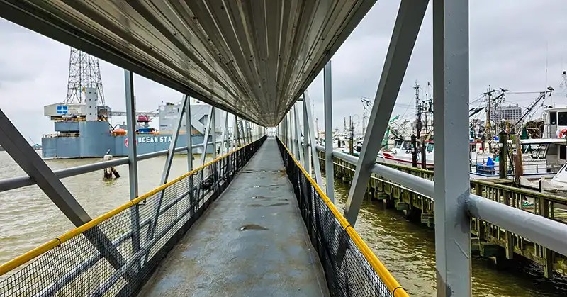 Ramp leading to the Ocean Star drilling rig museum