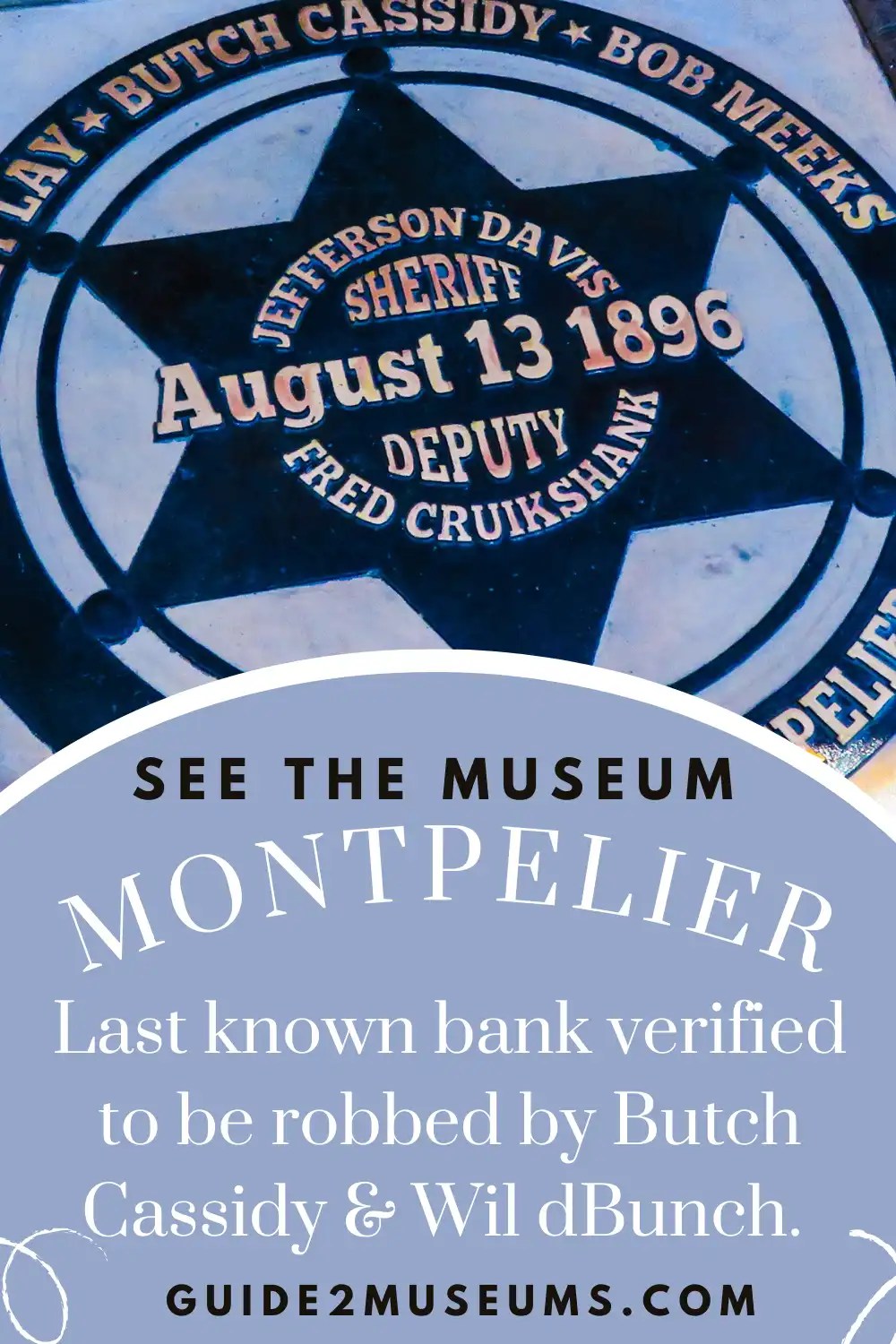 Commemorative block outside the Bank of Montpelier, Idaho. The Butch Cassidy museum is in the original bank building so you can see it today. | travel |Idaho | museums | #outlaws