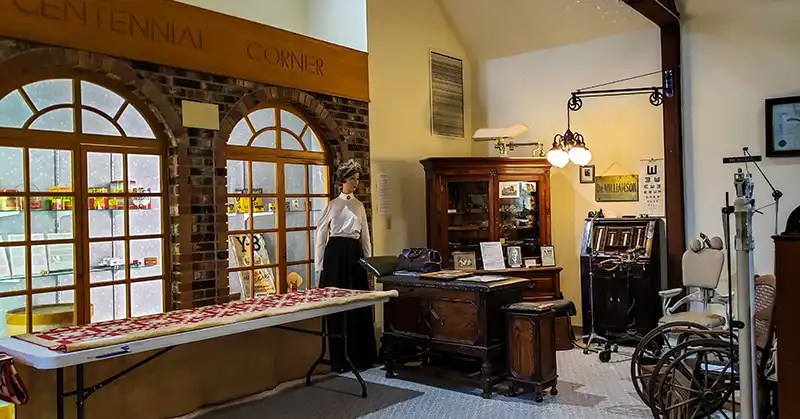 Variety of exhibits inside the Myra Museum.