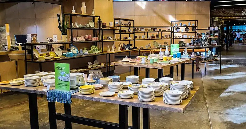 Displays at the Medalta Museum. 