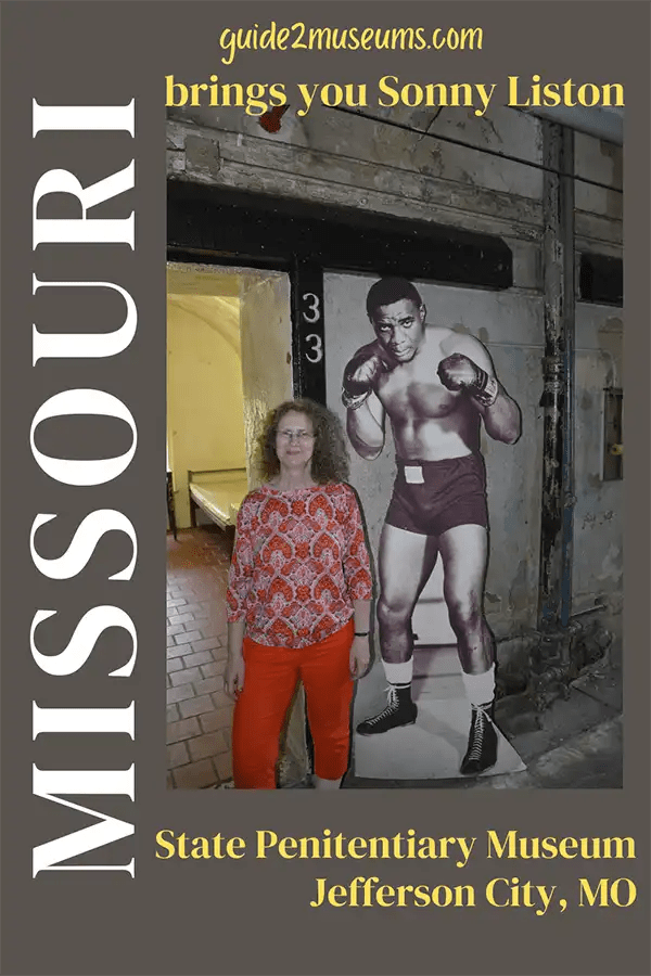 Linda Aksomitis next to Sonny Liston's cell, #33, at the Missouri State Penitentiary Museum. #museums #Missouri