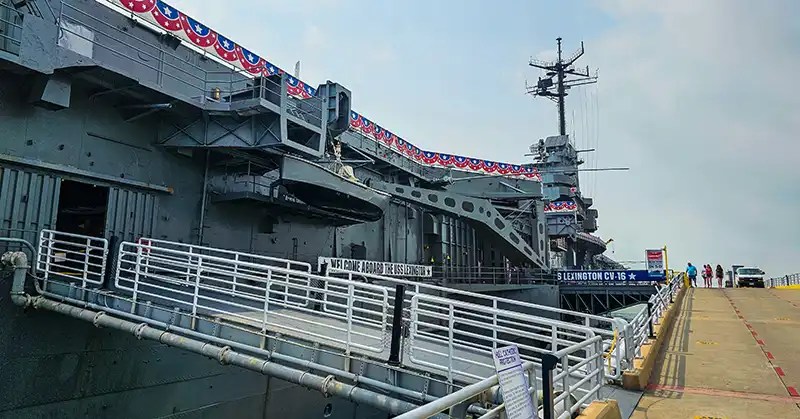 Visiting the USS Lexington.