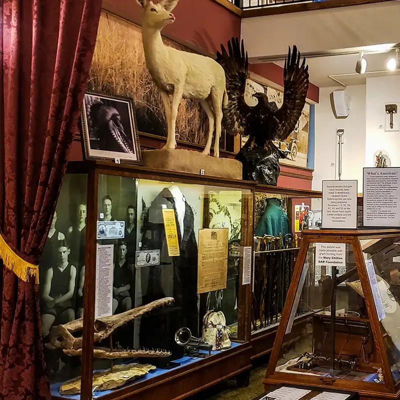 Museum displays in the Adams Museum.