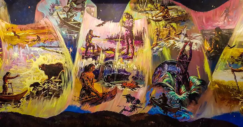 Art depicting life in Beringia during the Ice Age.