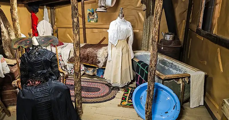 Inside a homesteader's home.