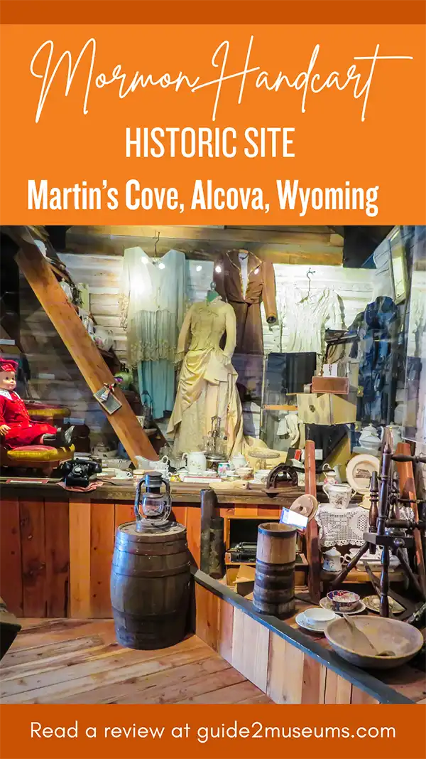 Household display at the Mormon Handcart Historic Site in Martin's Cove, Alcova, Wyoming.