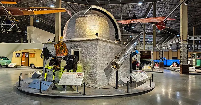 "Blowtorch," the mechanical horse, and ARIES B Sounding Rocket Payload rocket.