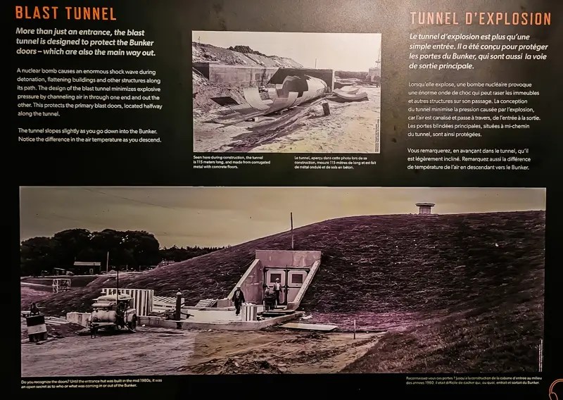 Historic photos of the blast tunnel.