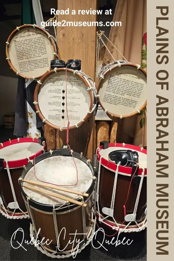Drums displayed in the Plains of Abraham Museum in Quebec City.