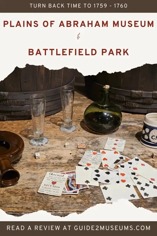 Cards and artifacts in the Plains of Abraham Museum in Quebec City.