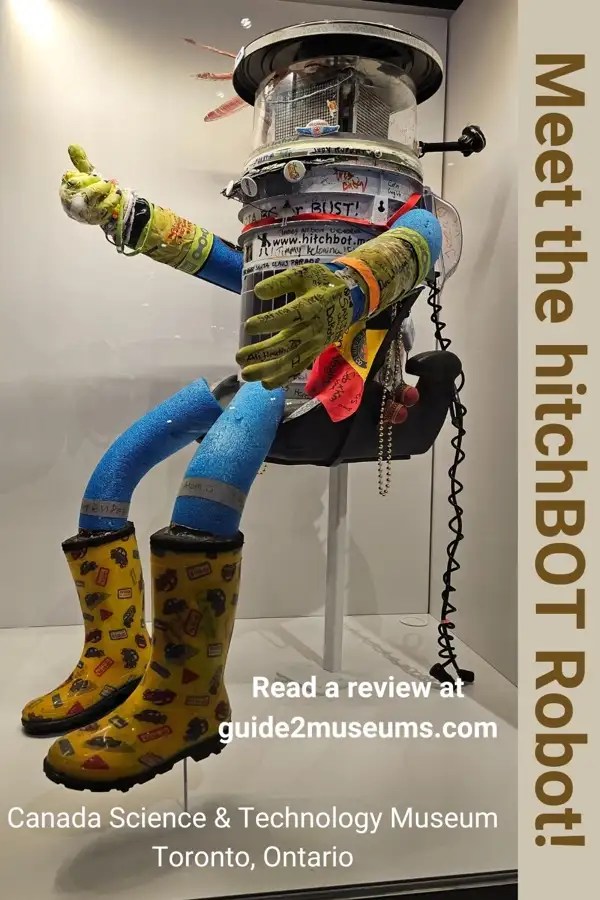 The hitchBOT robot at the Canada Science and Technology Museum in Toronto, Ontario