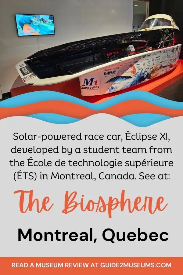 Solar-powered race car, Éclipse XI, developed by a student team from the École de technologie supérieure (ÉTS) in Montreal, Canada.