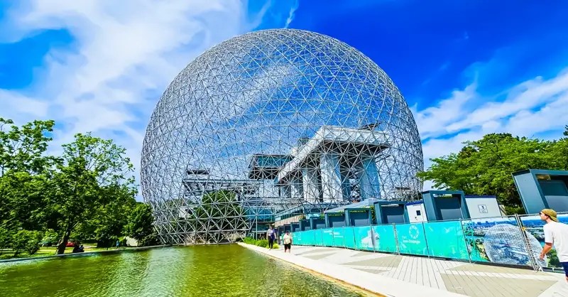 Exterior of the Montreal Biosphere at the Environment Museum.