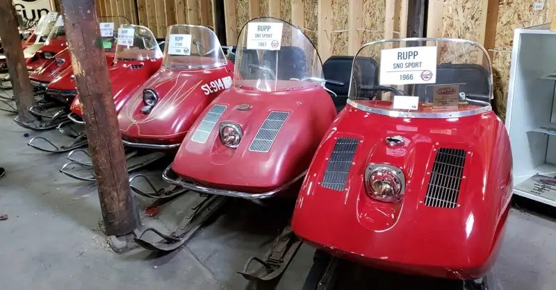 1960s Rupp snowmobiles at the Sweeten Museum in Utah. 