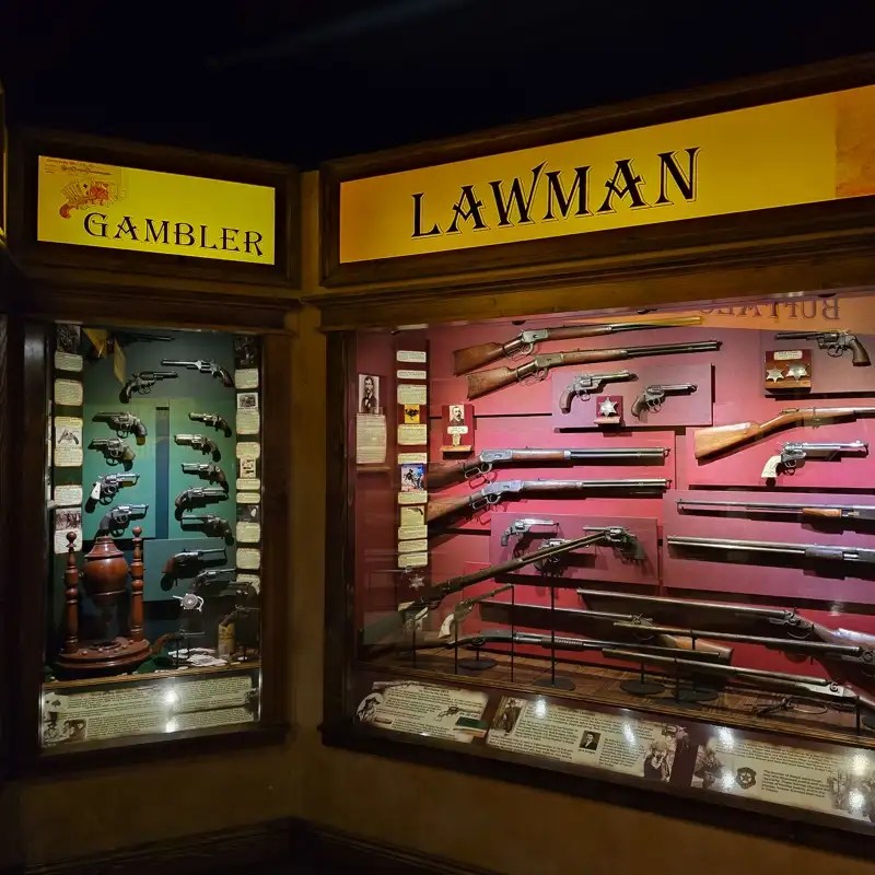 Firearms belonging to gamblers and lawmen. 