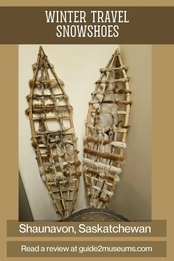Snowshoes in the Grand Coteau Heritage & Cultural Centre in Shaunavon, Saskatchewan.