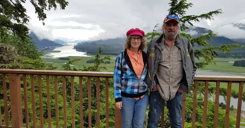 View of the Mendenhall Valley and Chilcot Mountains from the top of Thunder Mountain in Juneau.