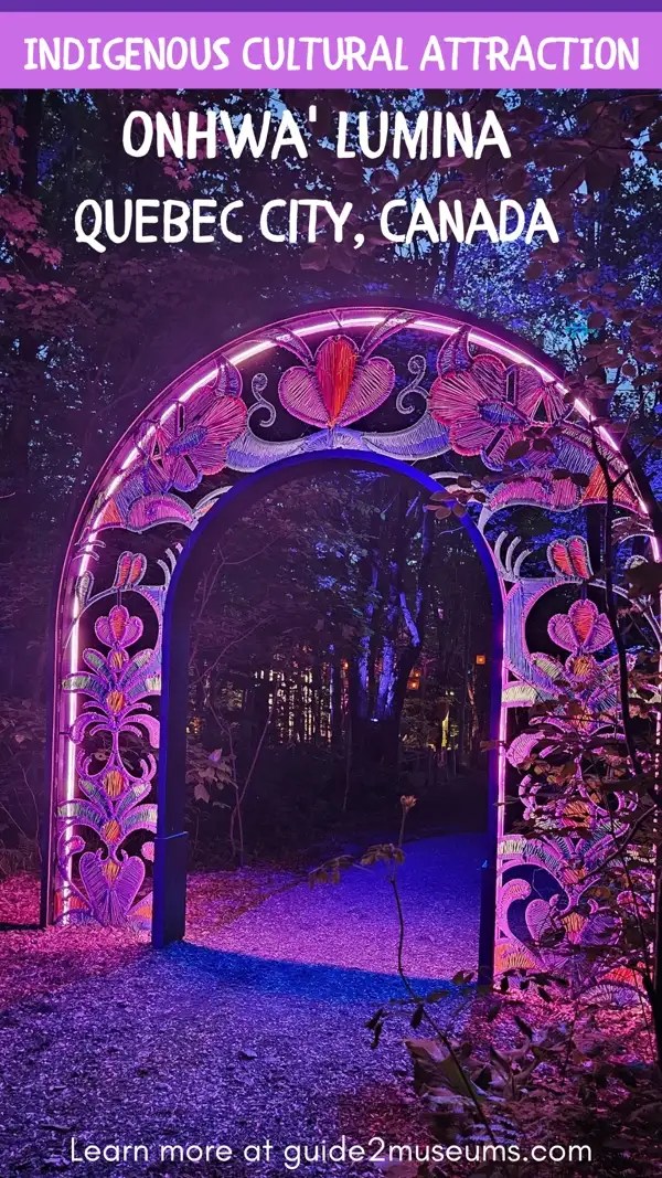 Entrance to the Onhwa' Lumina multimedia evening cultural show outside Quebec City